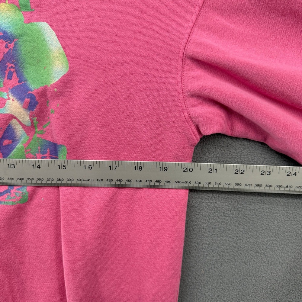 H&M Nirvana Sweatshirt Womens Size 12/14 Pink Crewneck Band Pullover Boxy - Picture 8 of 13